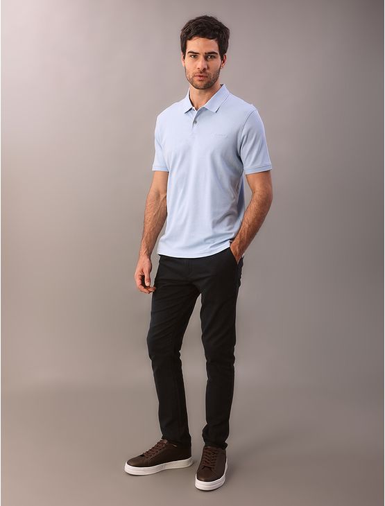 Polo Masculina Liquid Touch Calvin Klein - Azul Bebe Polo Masculina Liquid Touch Calvin Klein Azul Bebe Gg