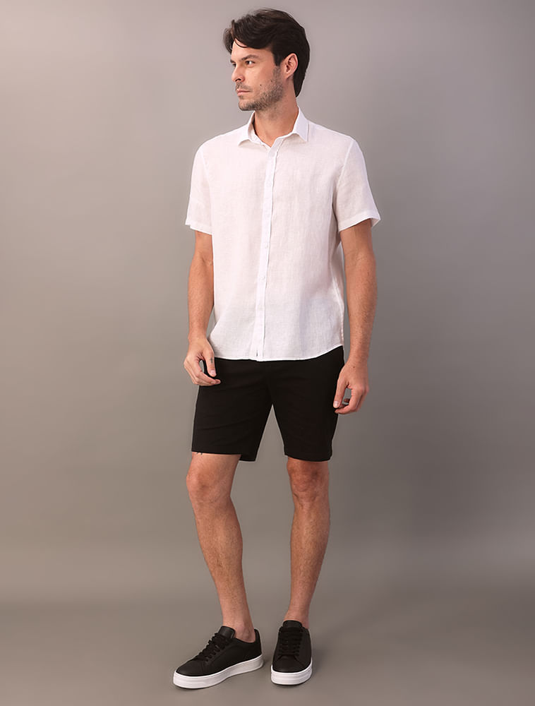 Camisa Masculina Cannes Linen Calvin Klein Jeans - Branco
