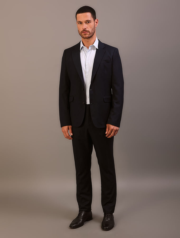 Costume Masculino Essentials Slim Abotoamento Simples Calvin Klein - Azul Marinho — Calvin Klein