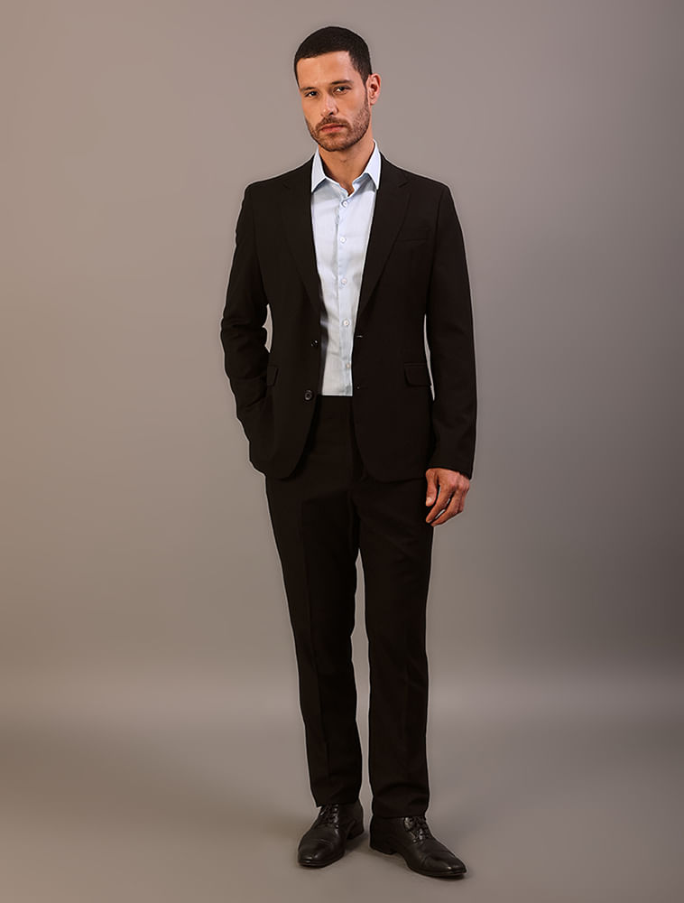 Costume Masculino Essentials Slim Abotoamento Simples Calvin Klein - Preto — Calvin Klein