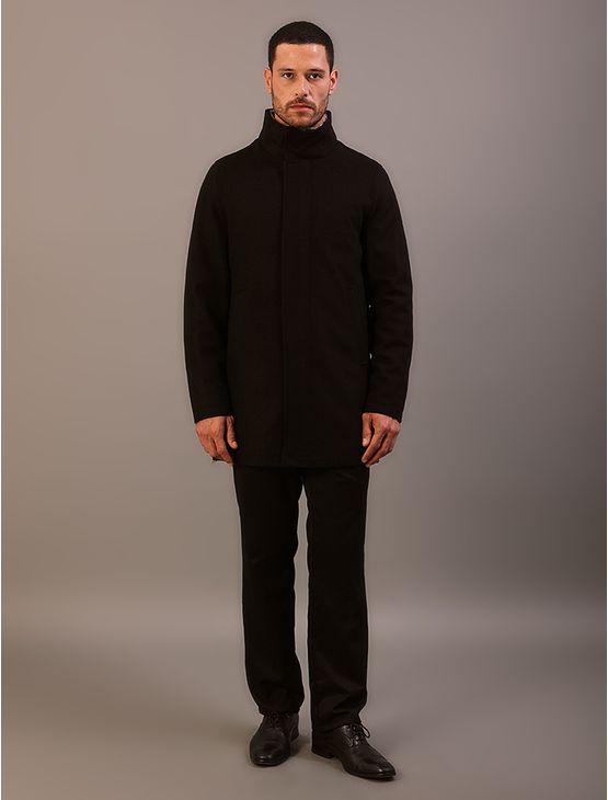 Casaco Masculino Lã Alongado Calvin Klein Jeans - Preto Casaco Masculino Lã Alongado Calvin Klein Jeans Preto m
